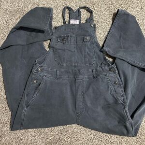 American Eagle Outfitters Gray Denim Overalls